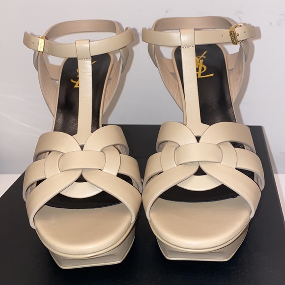 Saint Lauren 75MM tribute leather platforms sandal - Picture 2 of 4